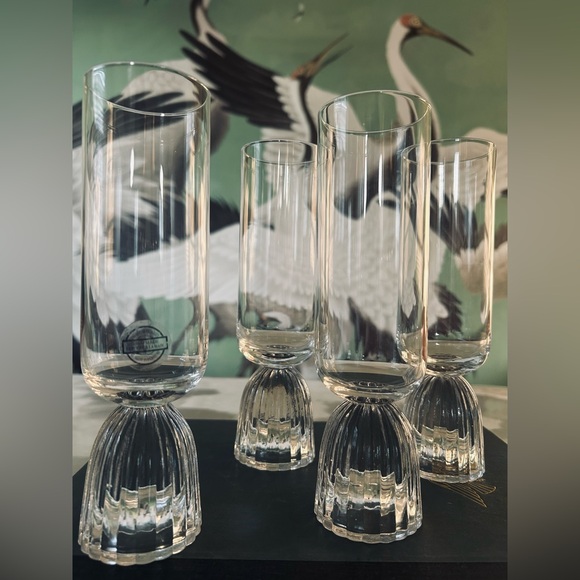 Vintage Mid-Century Hand-Blown Crystal Cordial Glasses Set of 4 | France | - Picture 6 of 8